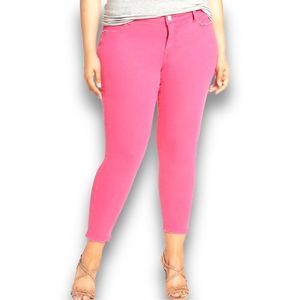 SLINK JEANS Curvy Ankle Jeggings in Hot Pink Size 16 NWT